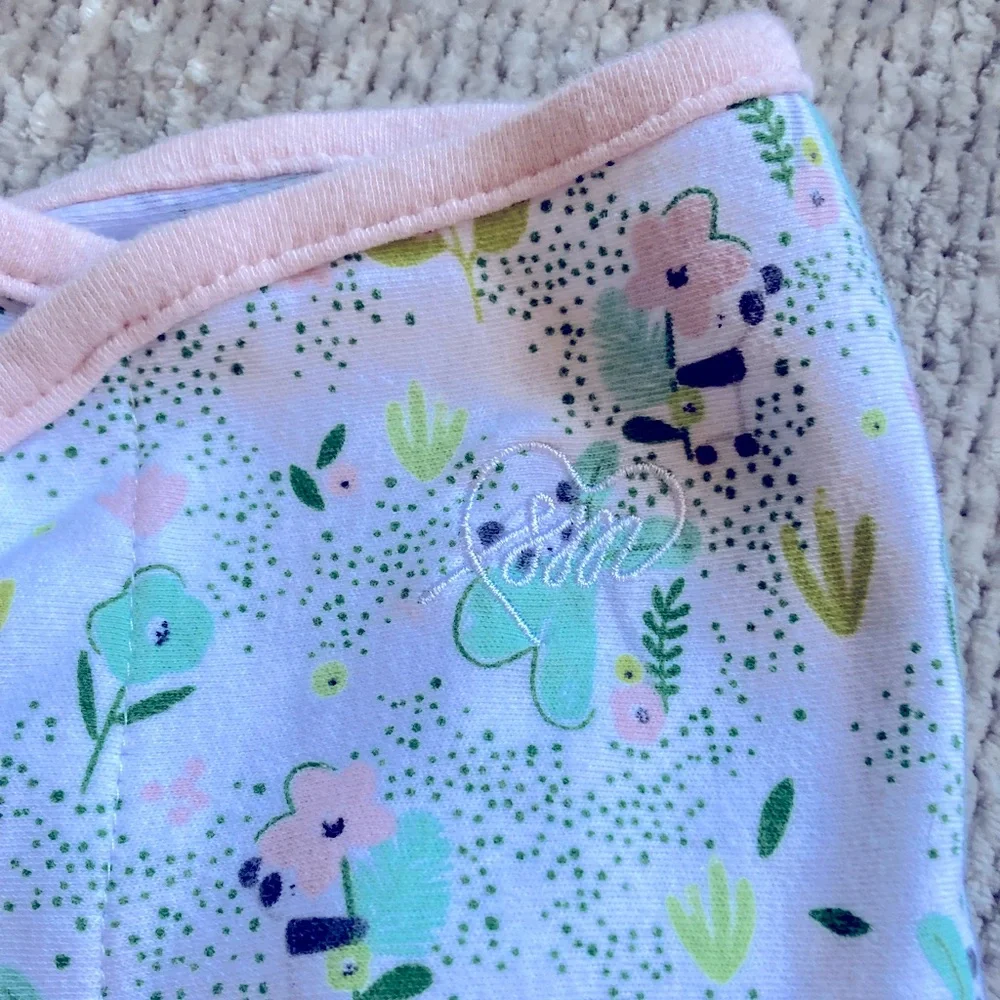 SwaddleMe Sleepsack‎ Floral Mint Pink 100% Cotton Sm/Med 7-14lbs